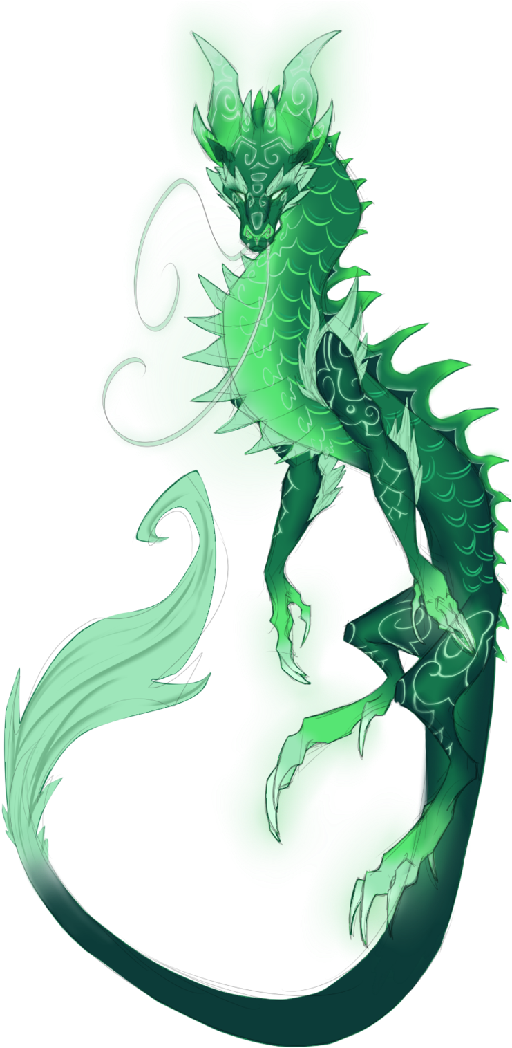 Jade Dragon Illustration PNG