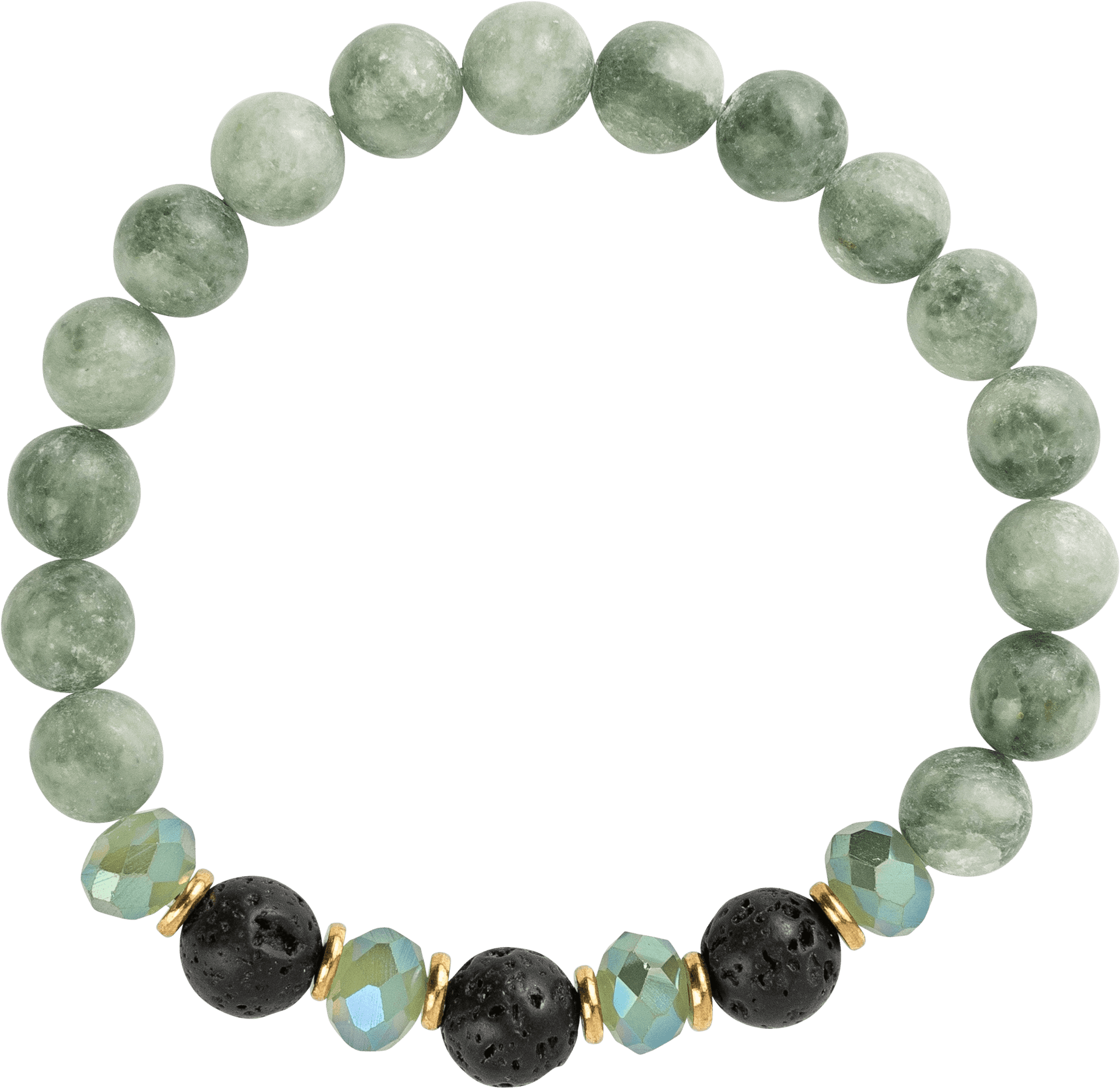 Jadeand Lava Stone Bracelet PNG