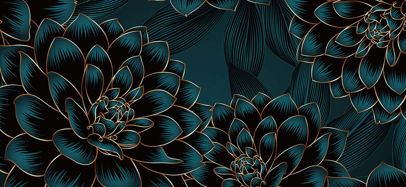 Jaded Lotus Flowers Wallpaper