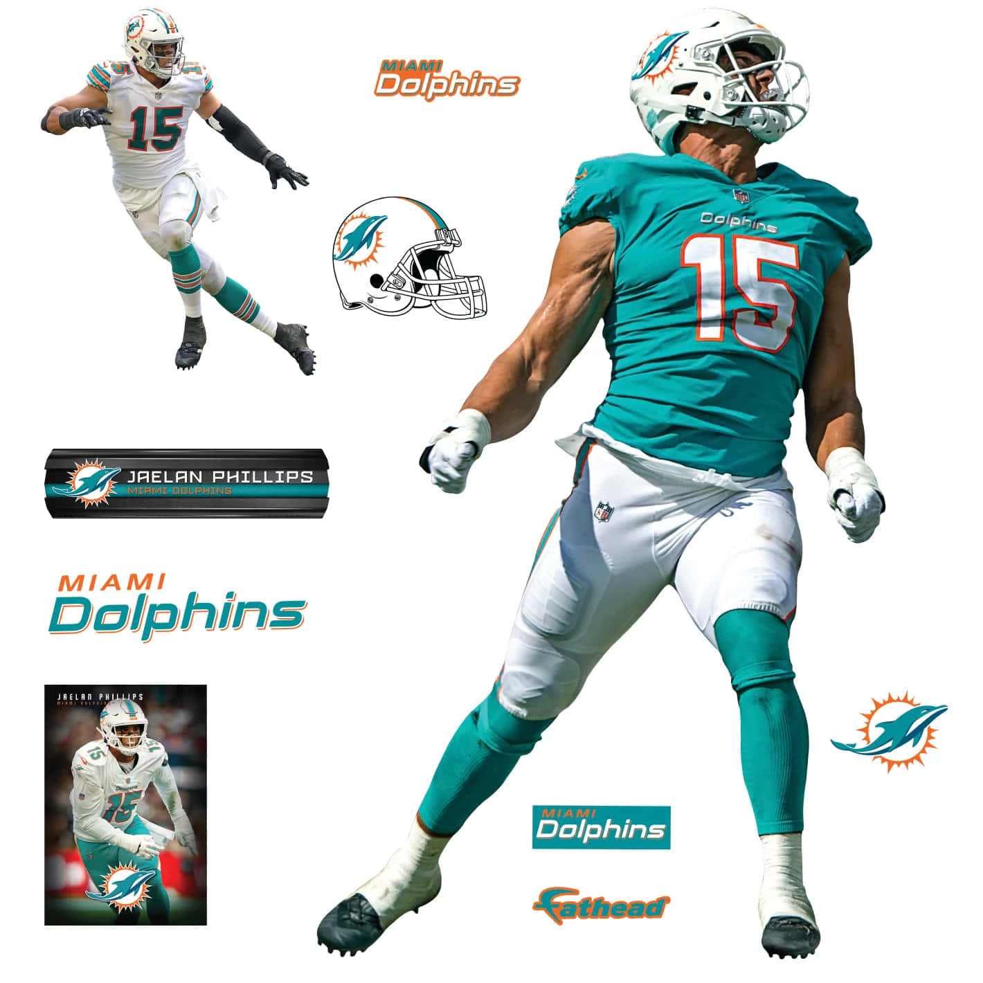 Jaelan Phillips Miami Dolphins Collage Wallpaper