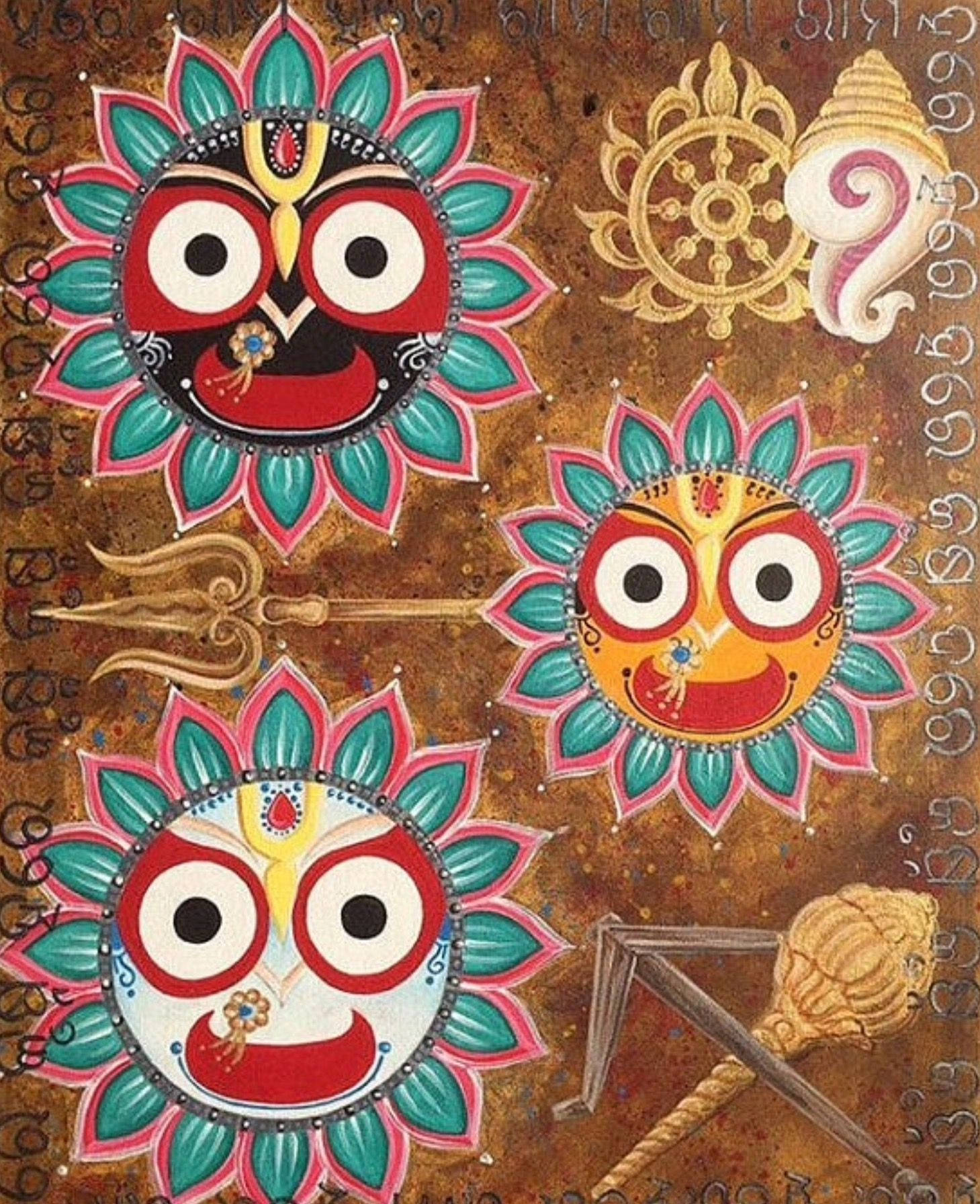 Jagannath Farverige Masker Wallpaper