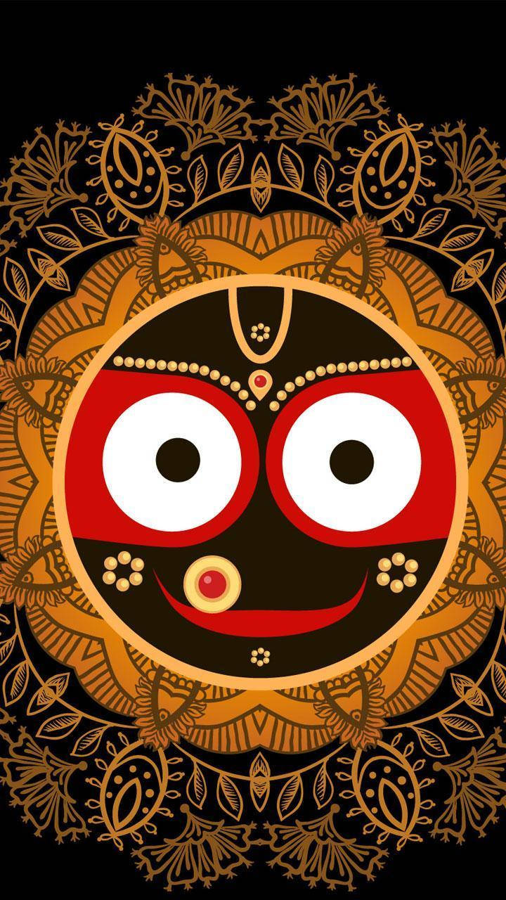 Jagannath Glødende Orange Maske Wallpaper