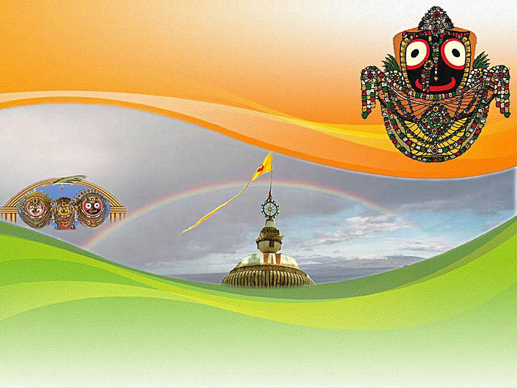 Jagannath Med Indiske Flag Farver Wallpaper