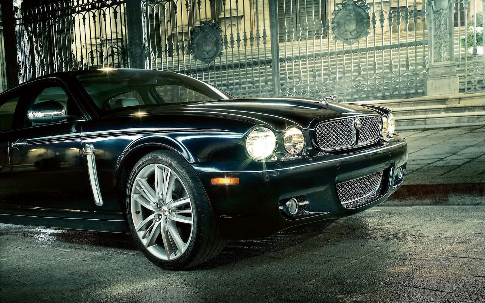 Jaguar X-Type on the Road Wallpaper