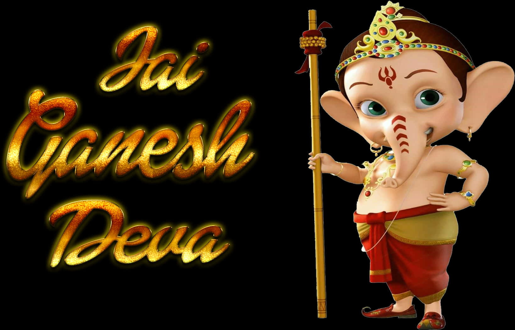 Jai Ganesh Deva Greeting PNG