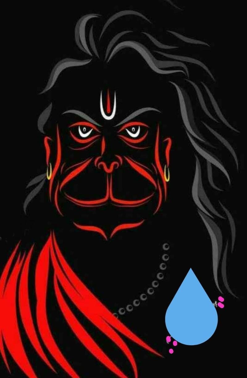 Download Jai Hanuman Black Art Wallpaper | Wallpapers.com