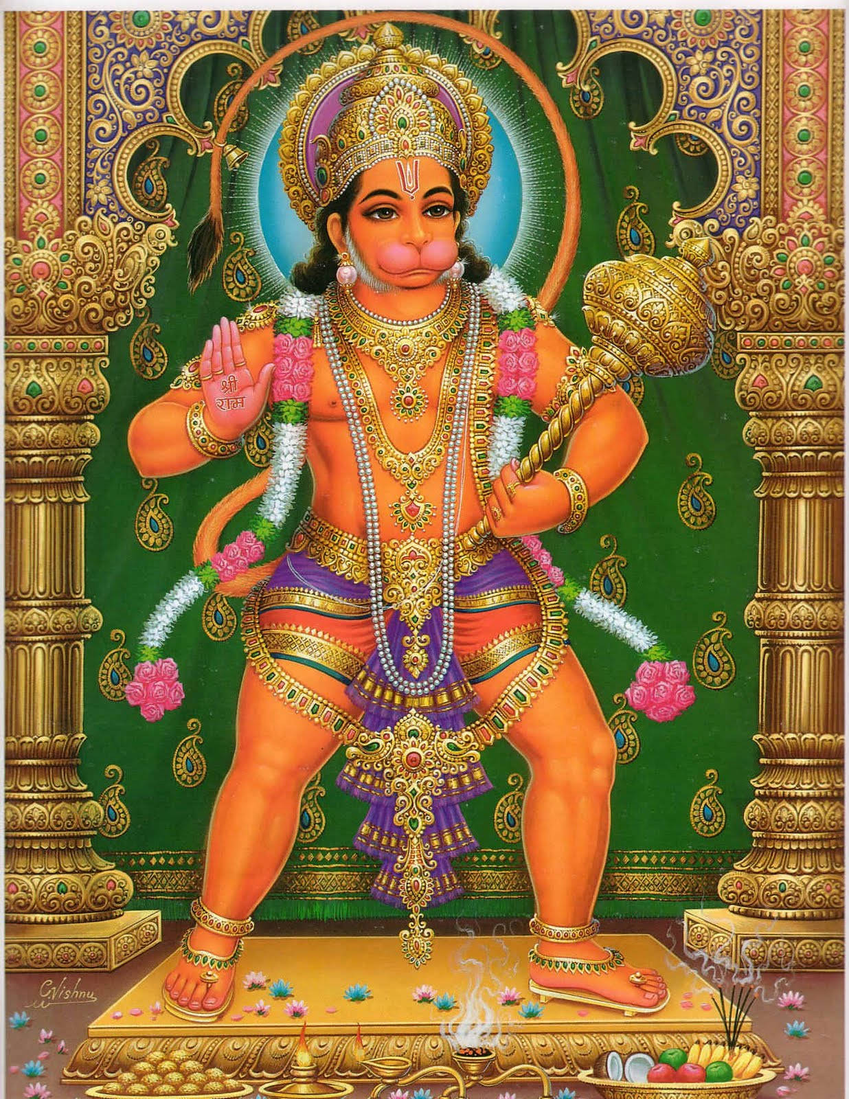 Jai Hanuman Golden Temple Wallpaper