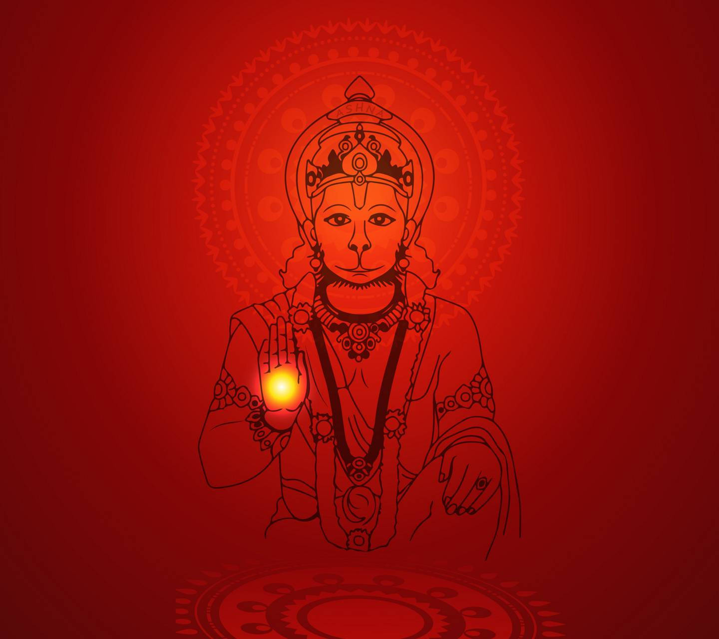 Jai Hanuman Red Art Wallpaper