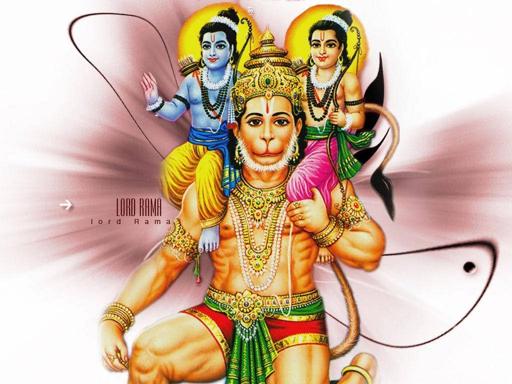 Jai Shri Ram Hanuman Carrying Rama And Lakshmana