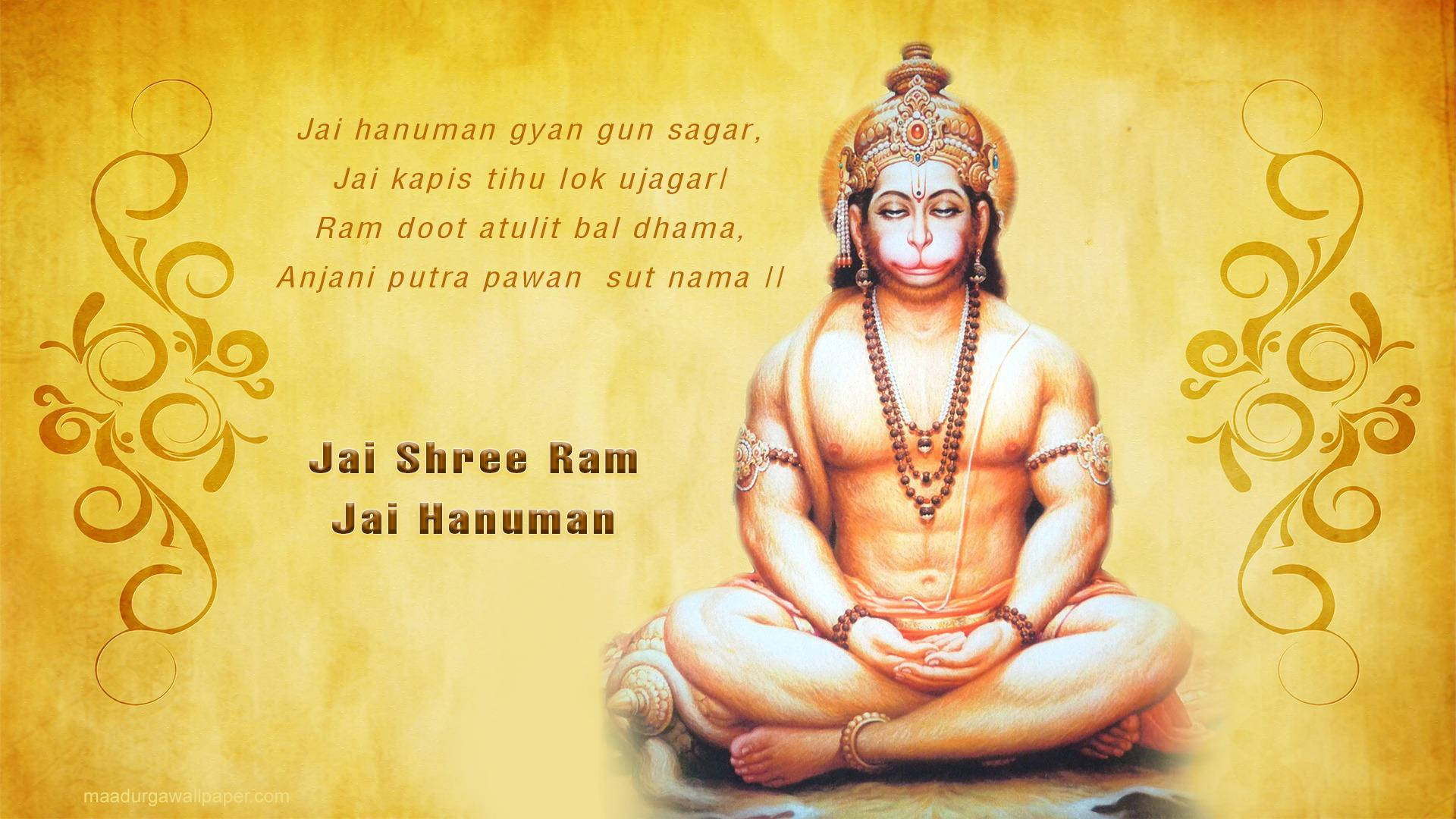 Download Jai Shri Ram Hanuman Meditating Wallpaper 