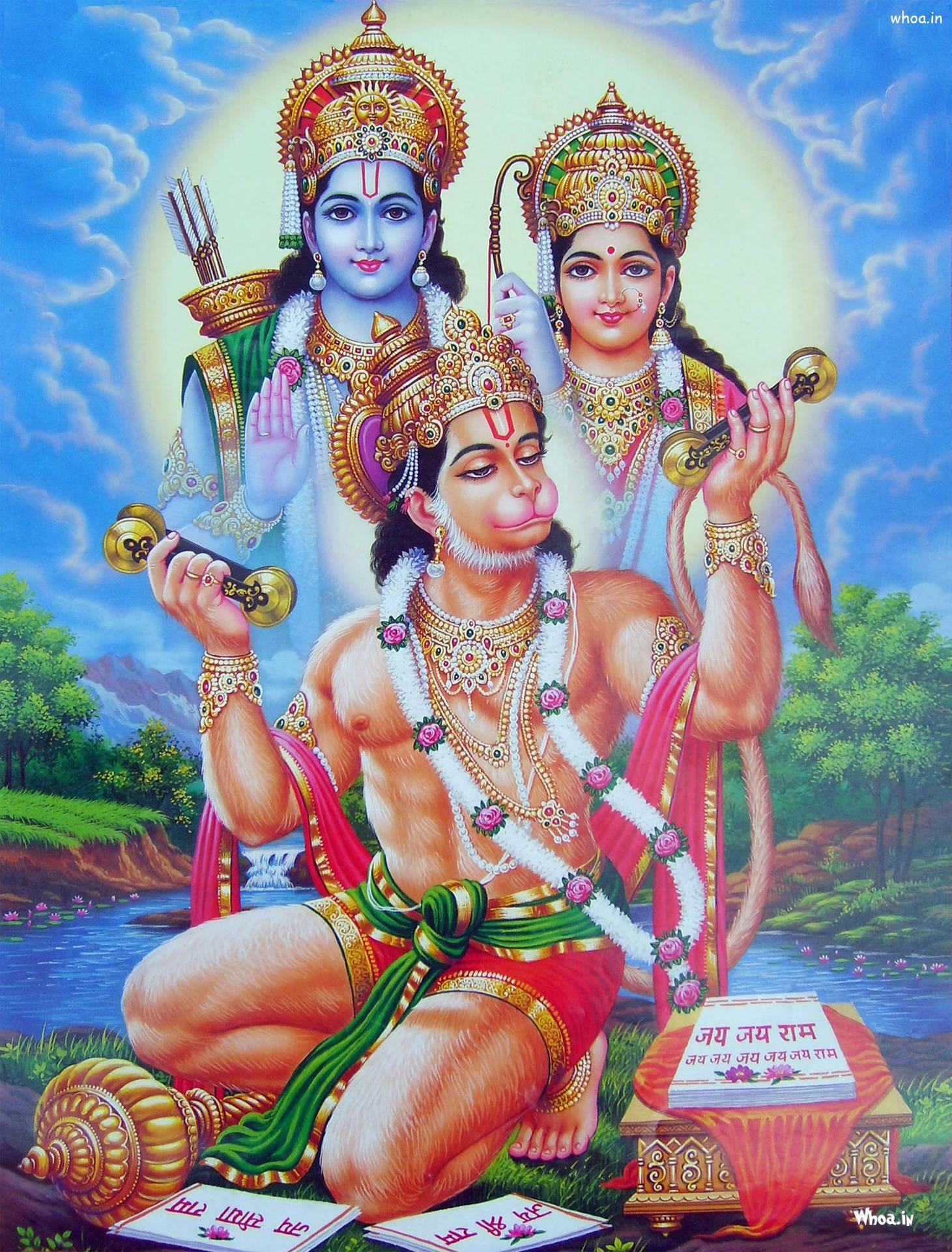 Jai Shri Ram Hanuman With Rama And Sita