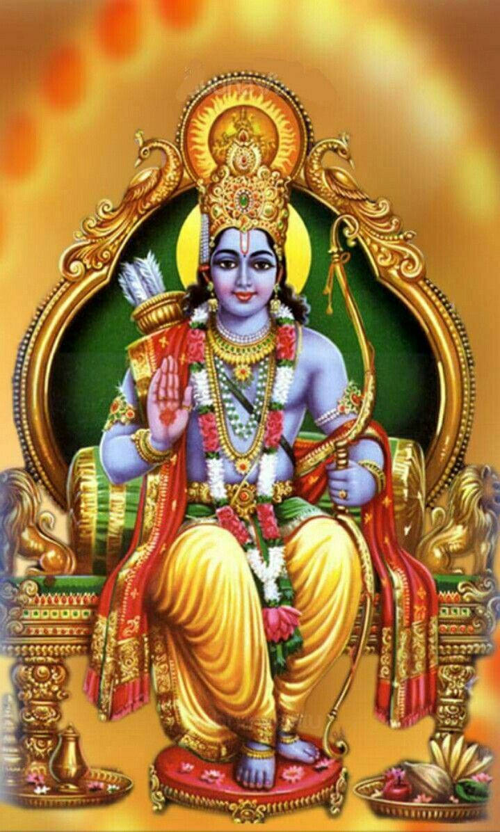 Jai Shri Ram Rama On Green Throne