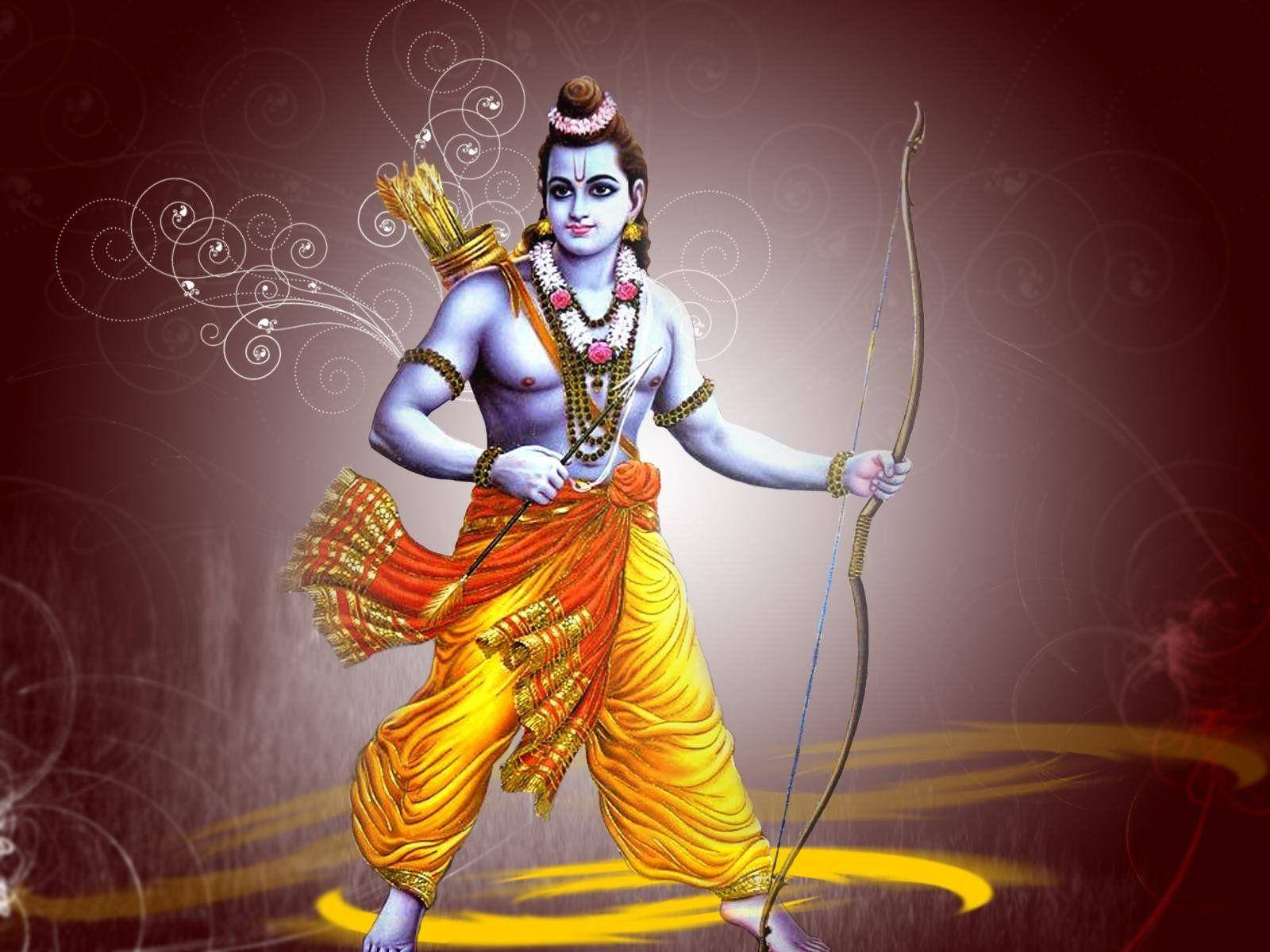 Jai Shri Ram Rama With Yellow Lines