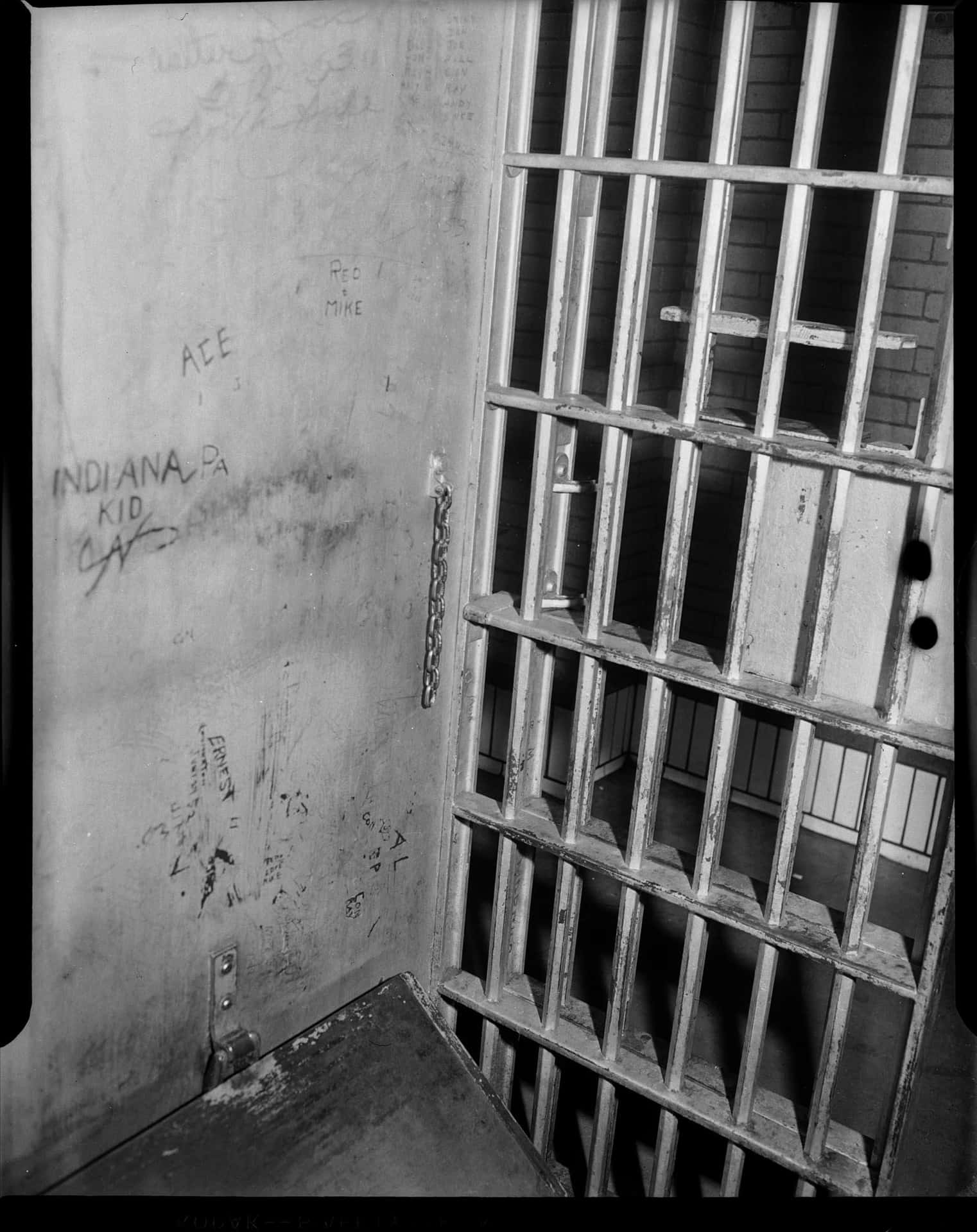 Schwarzerund Weißer Hintergrund Einer Gefängniszelle