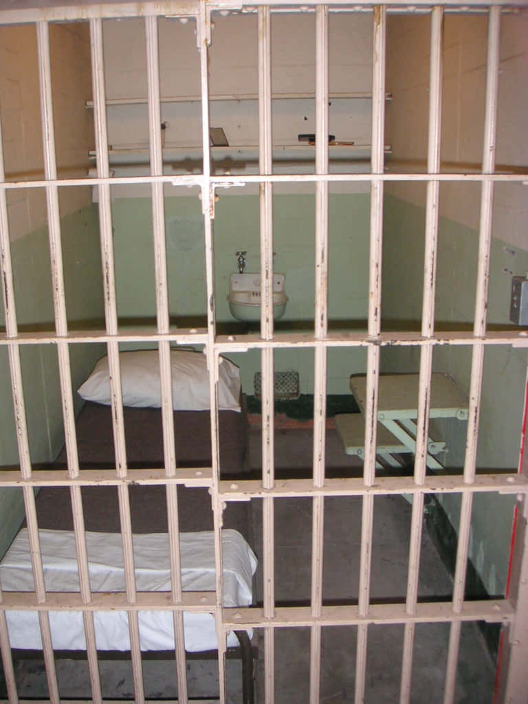Einegefängniszelle Mit Gitterstäben.