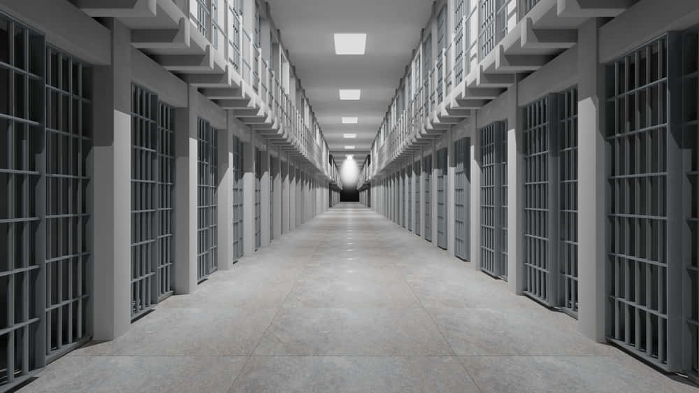 Gefängniszellenkorridormit Gitterstäben