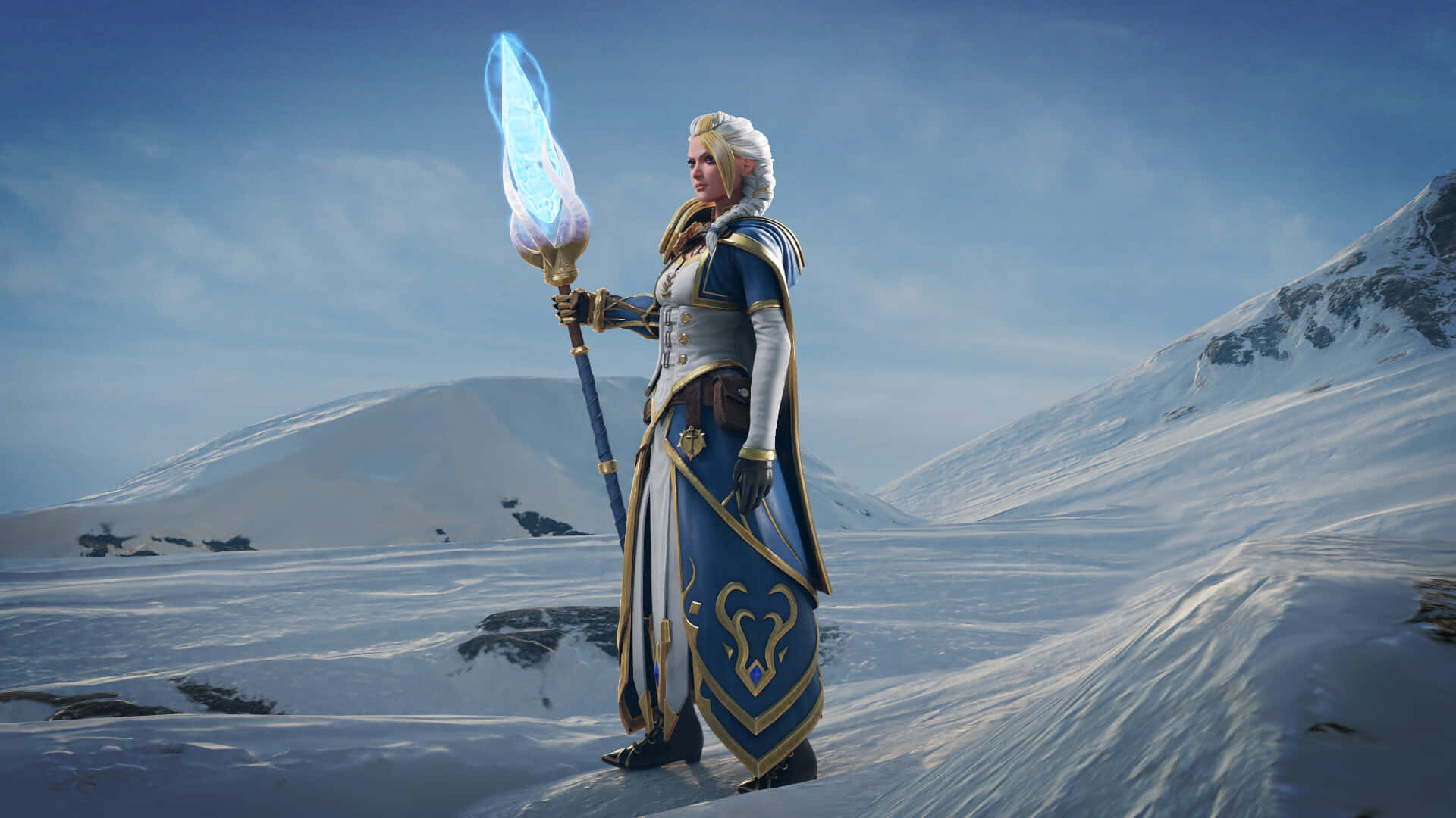 Jaina Proudmoore Di Lanskap Bersalju Wallpaper