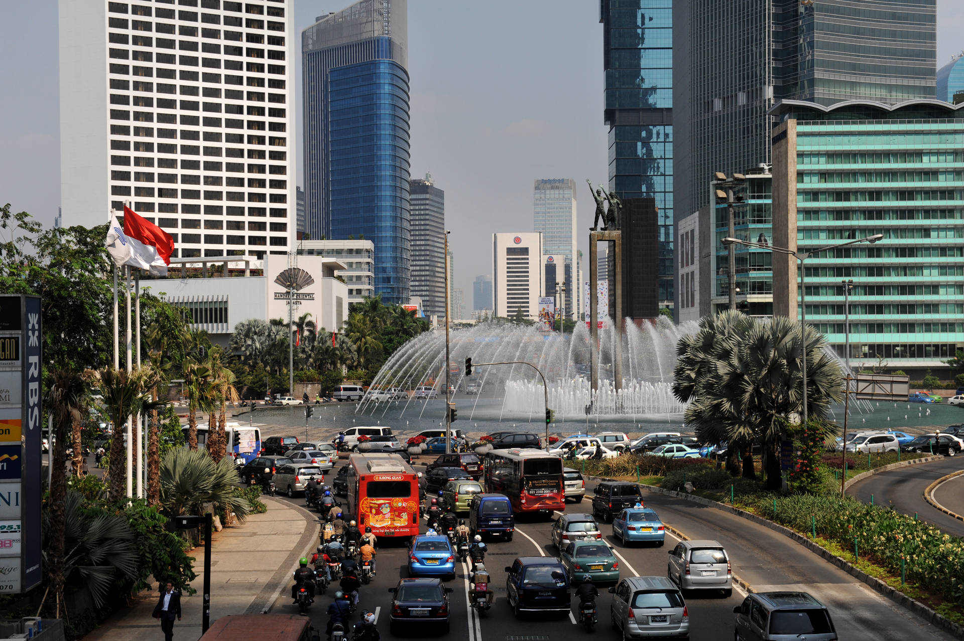 Fontana Del Centro Di Jakarta Sfondo