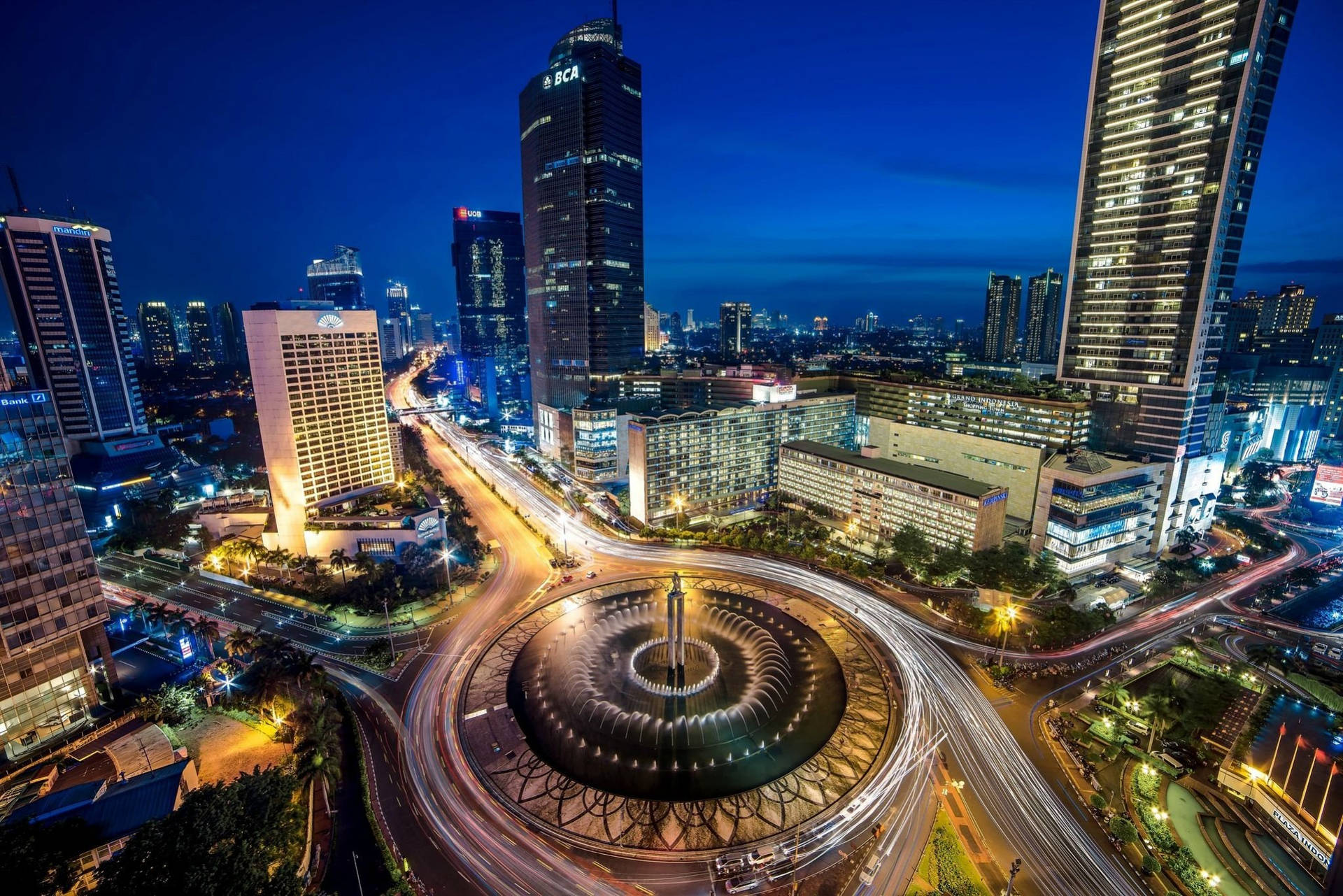 Cidadede Jakarta Rotatória. Papel de Parede