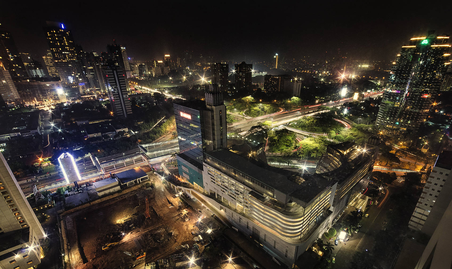 Jakarta Night Lights Wallpaper