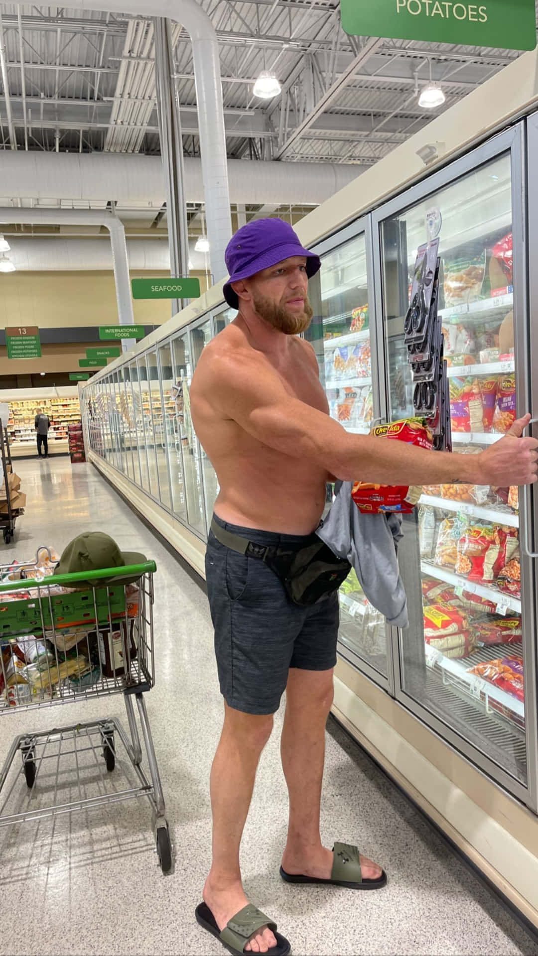 Jake Hager shopping at the supermarket Wallpaper