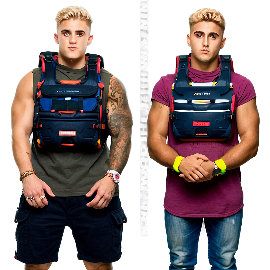 Jake Paul Twin Poses With Training Gear PNG