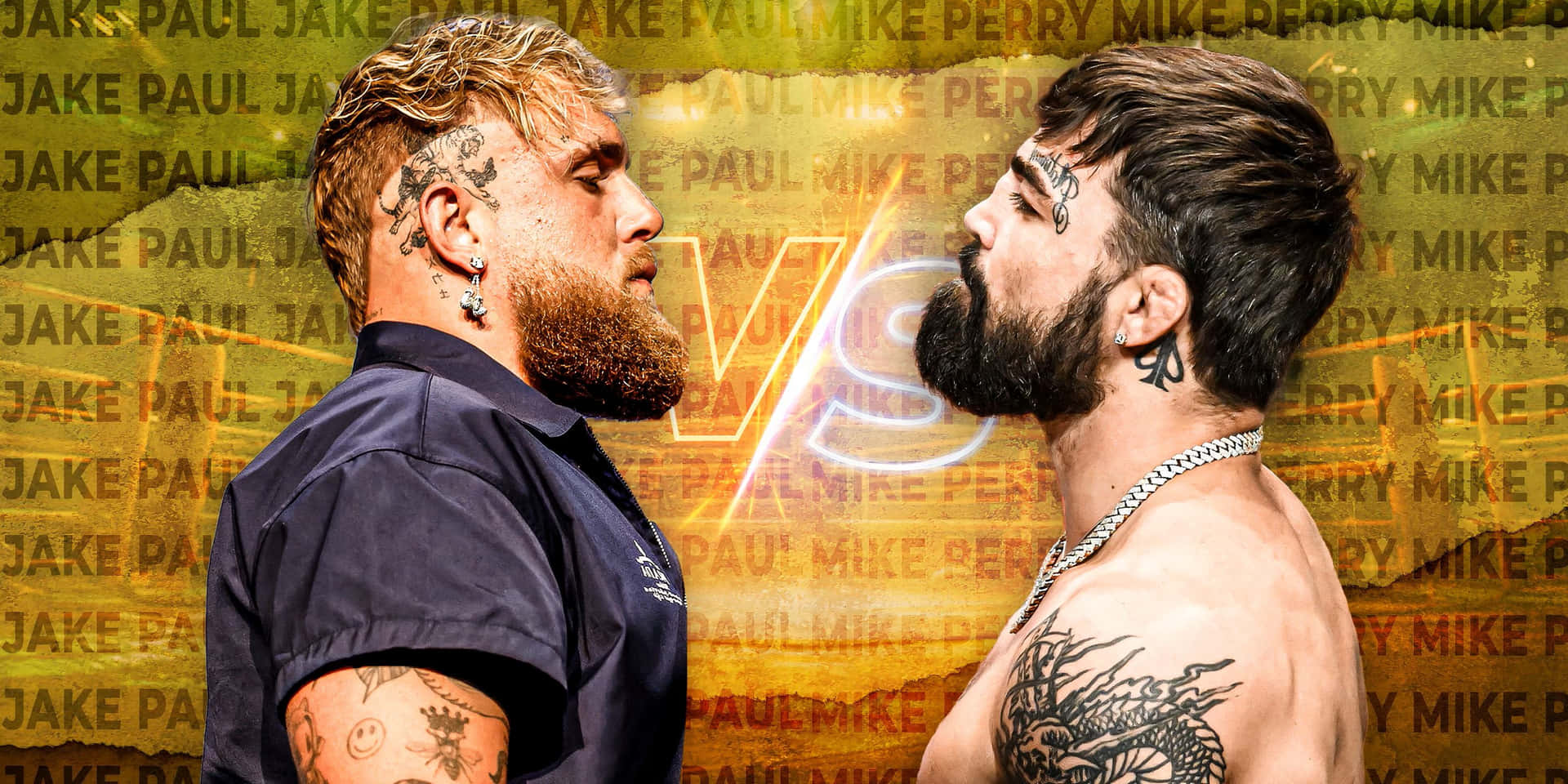 Jake Paul Versus Mike Perry Promotional Image Wallpaper