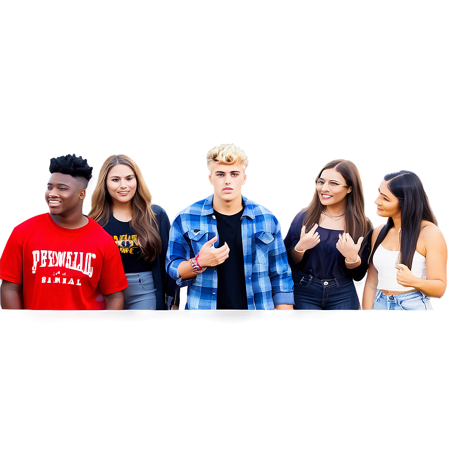 Jake Pauland Friends Posing PNG