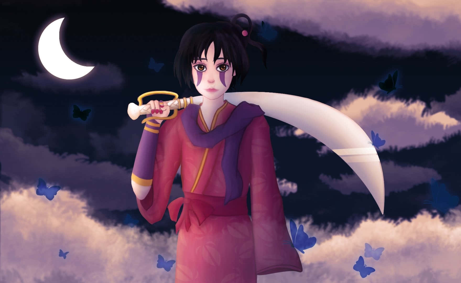 Amazing illustration of Jakotsu, a character from the Inuyasha anime series. Wallpaper