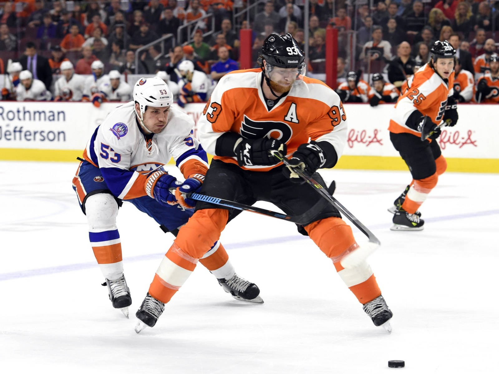 Jakubvoracek Philadelphia Flyers Mot New York Islanders. Wallpaper