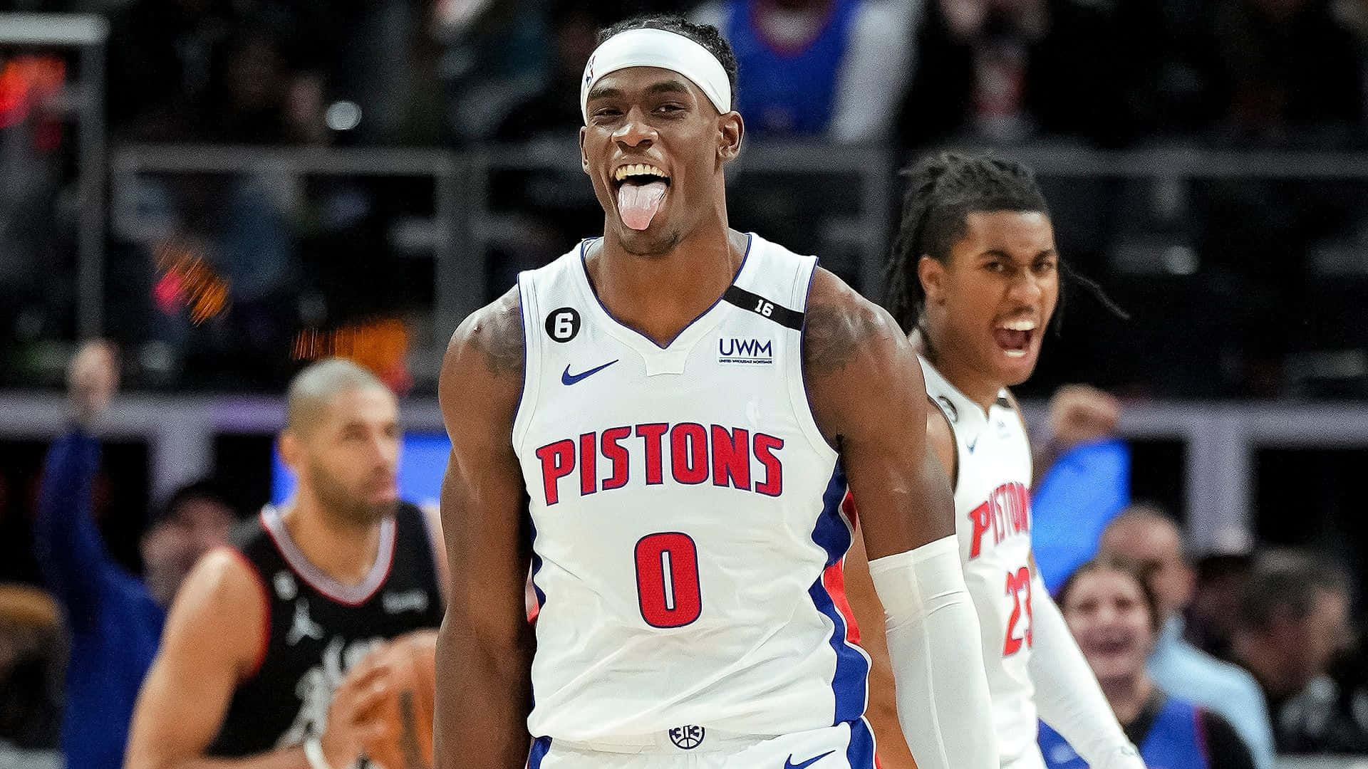 Celebración De Jalen Duren Con Los Pistons Fondo de pantalla
