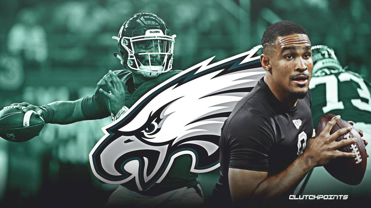 Download Jalen Hurts of the Philadelphia Eagles Drops Back to Pass Wallpaper