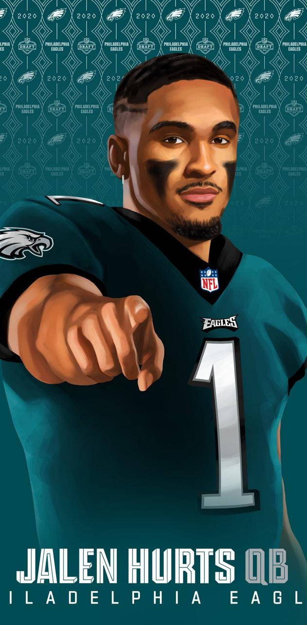 Eagles QB Jalen Hurts Brings a New Era of Excited Fans in Philadelphia Wallpaper