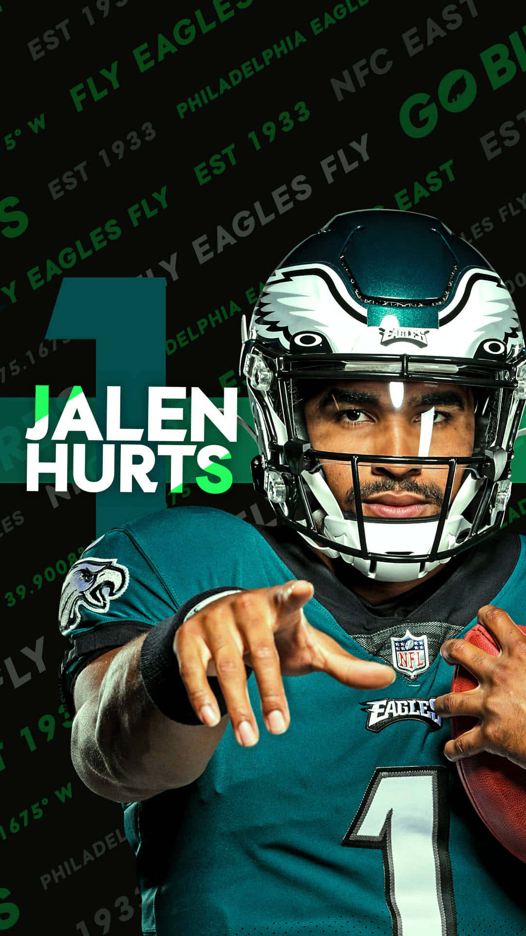 Jalen Hurts Eagles Quarterbacki Phone Wallpaper Wallpaper