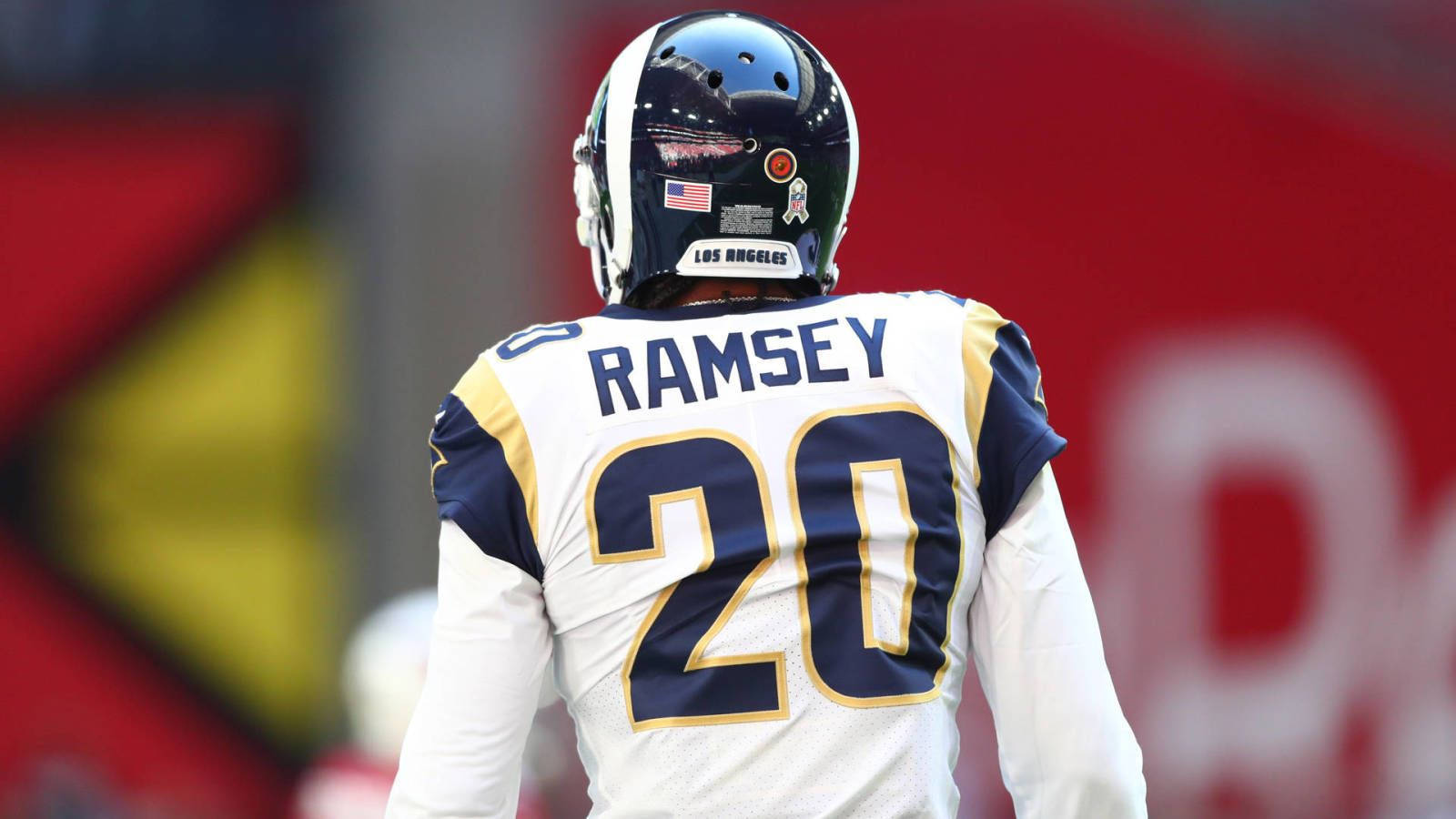 Númerode Camiseta 20 De Jalen Ramsey De Los Rams En La Posición De Esquinero. Fondo de pantalla