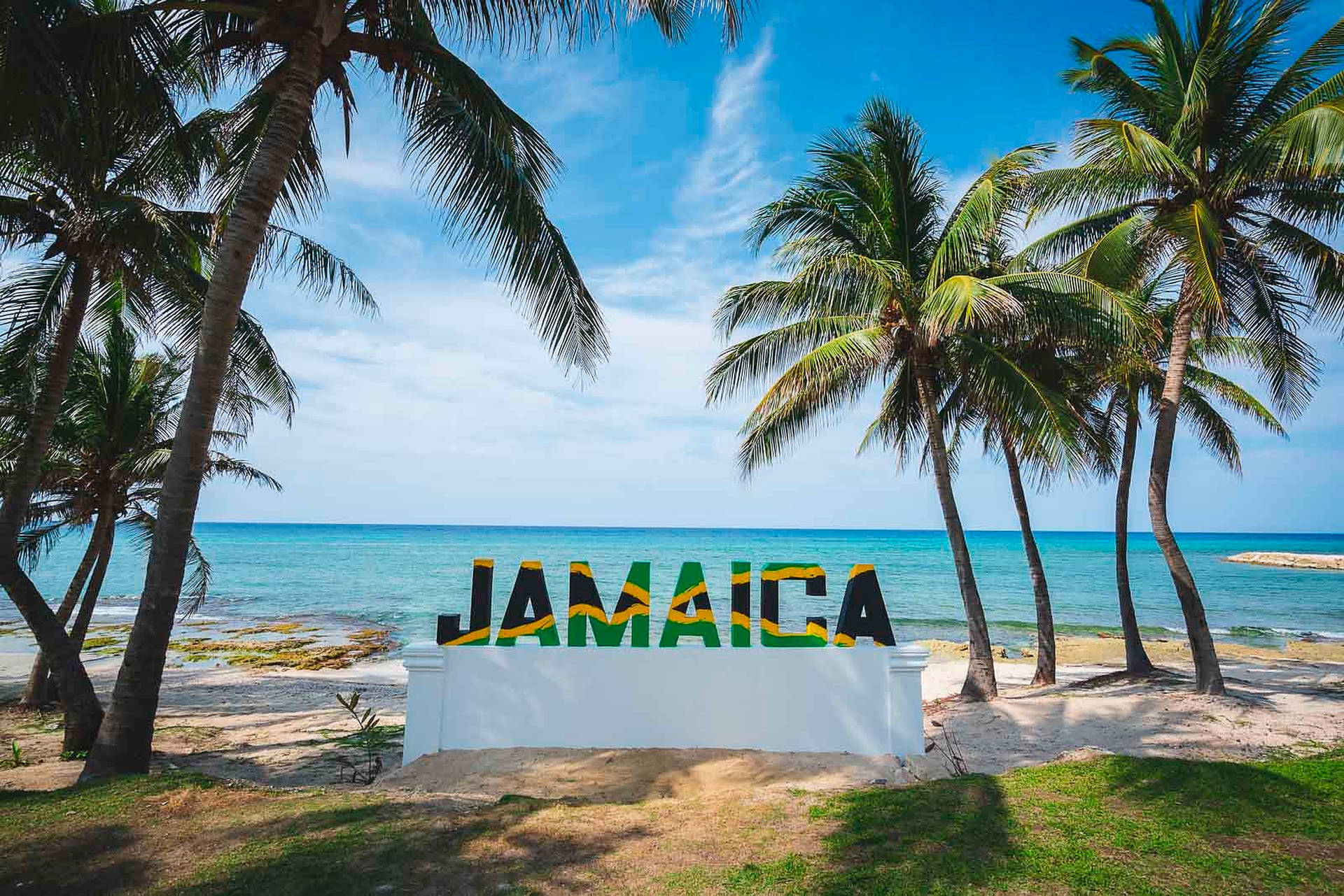 Jamaica Beach Logo Flagge Wallpaper: Jamaica Strand Logo Flag Wallpaper Wallpaper
