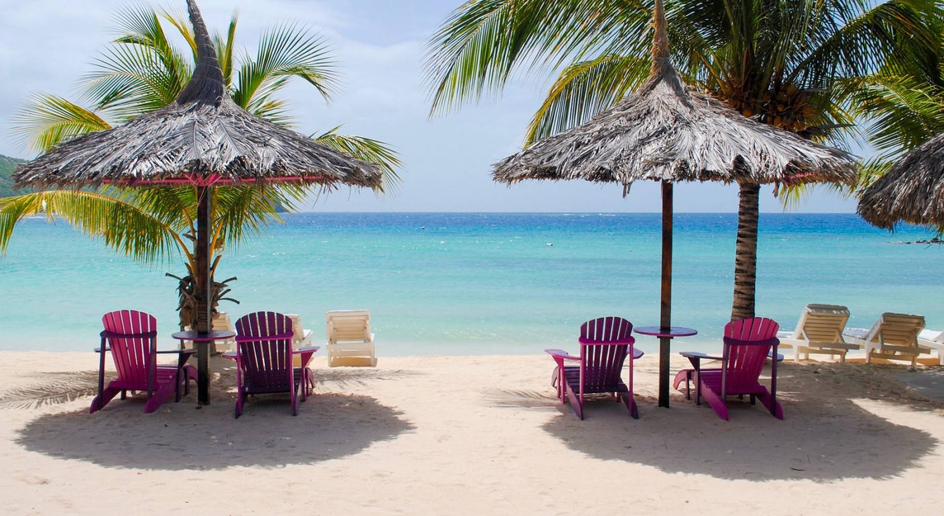 Jamaica Beach Pink Chairs Wallpaper