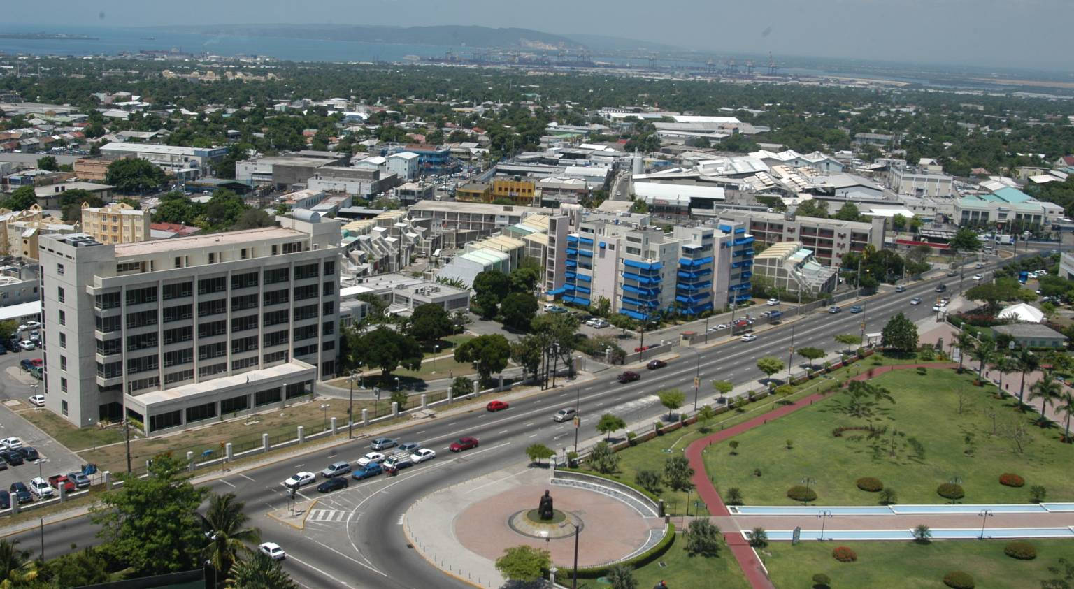 Vista Aerea Della Città Della Giamaica Sfondo