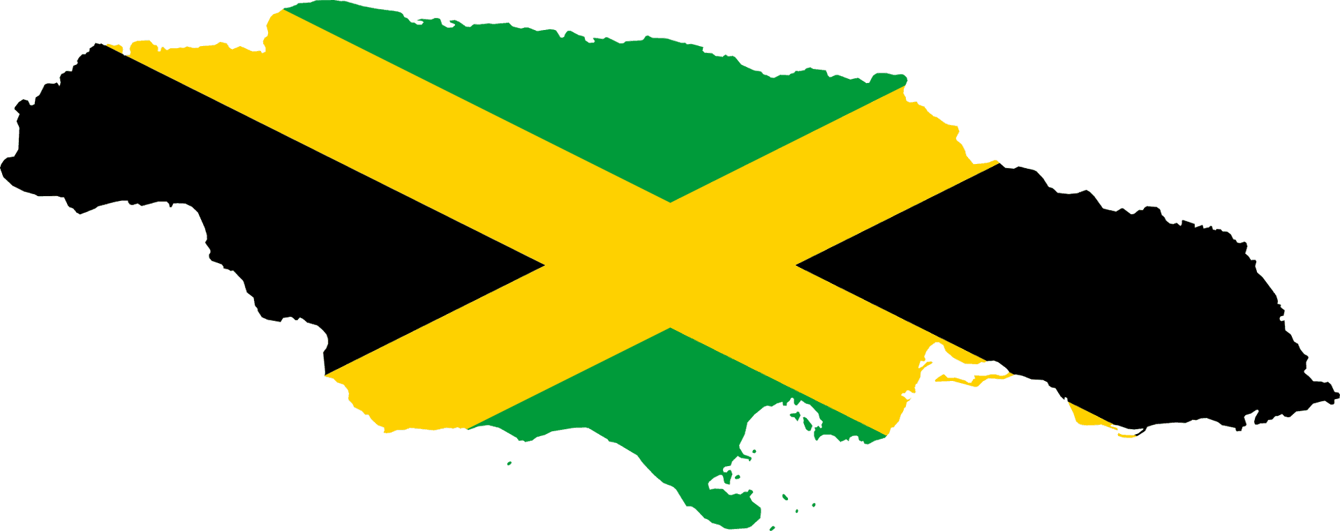 Jamaica Flag Map PNG