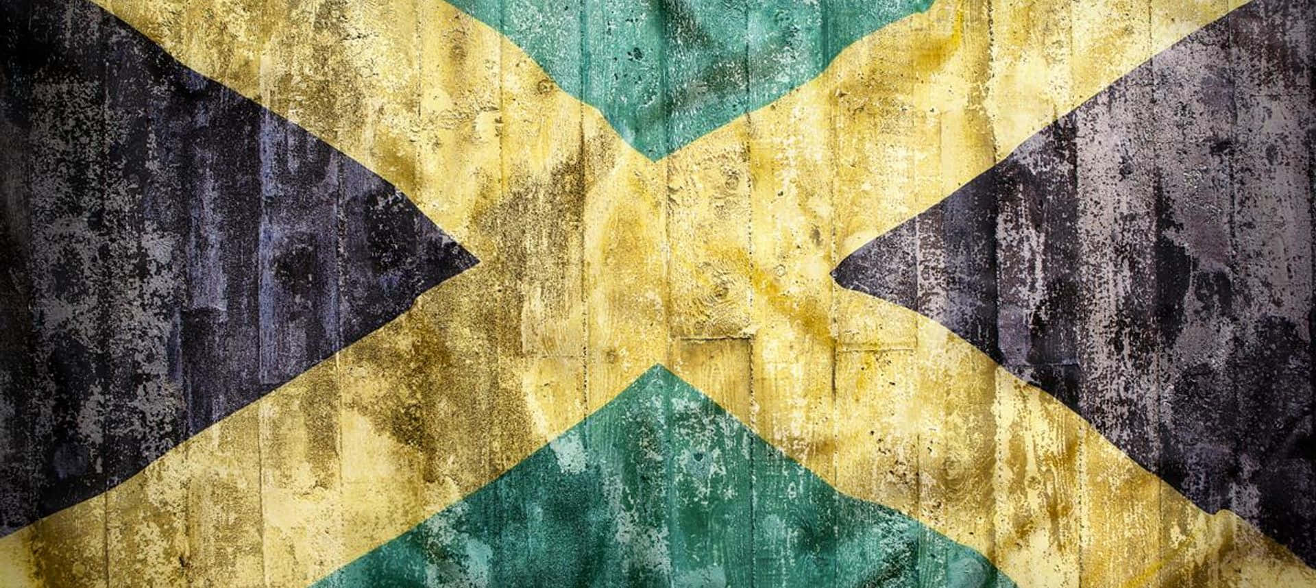 Jamaica Flag Weathered Texture Wallpaper