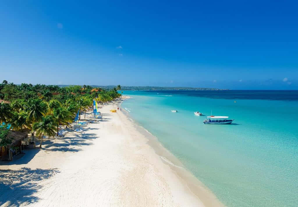 Onberispelijke Jamaicaanse Strand Ontsnapping Achtergrond