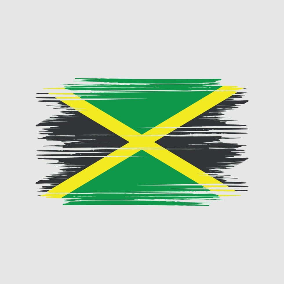 Jamaican_ Flag_ Brushstroke_ Design Wallpaper