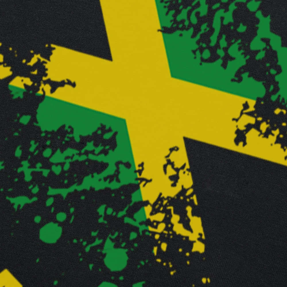 Jamaican_ Flag_ Distressed_ Texture Wallpaper