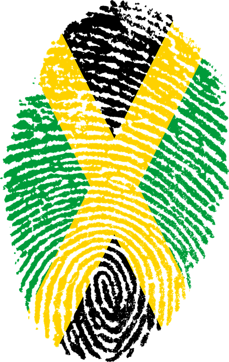 Jamaican Flag Fingerprint Art PNG