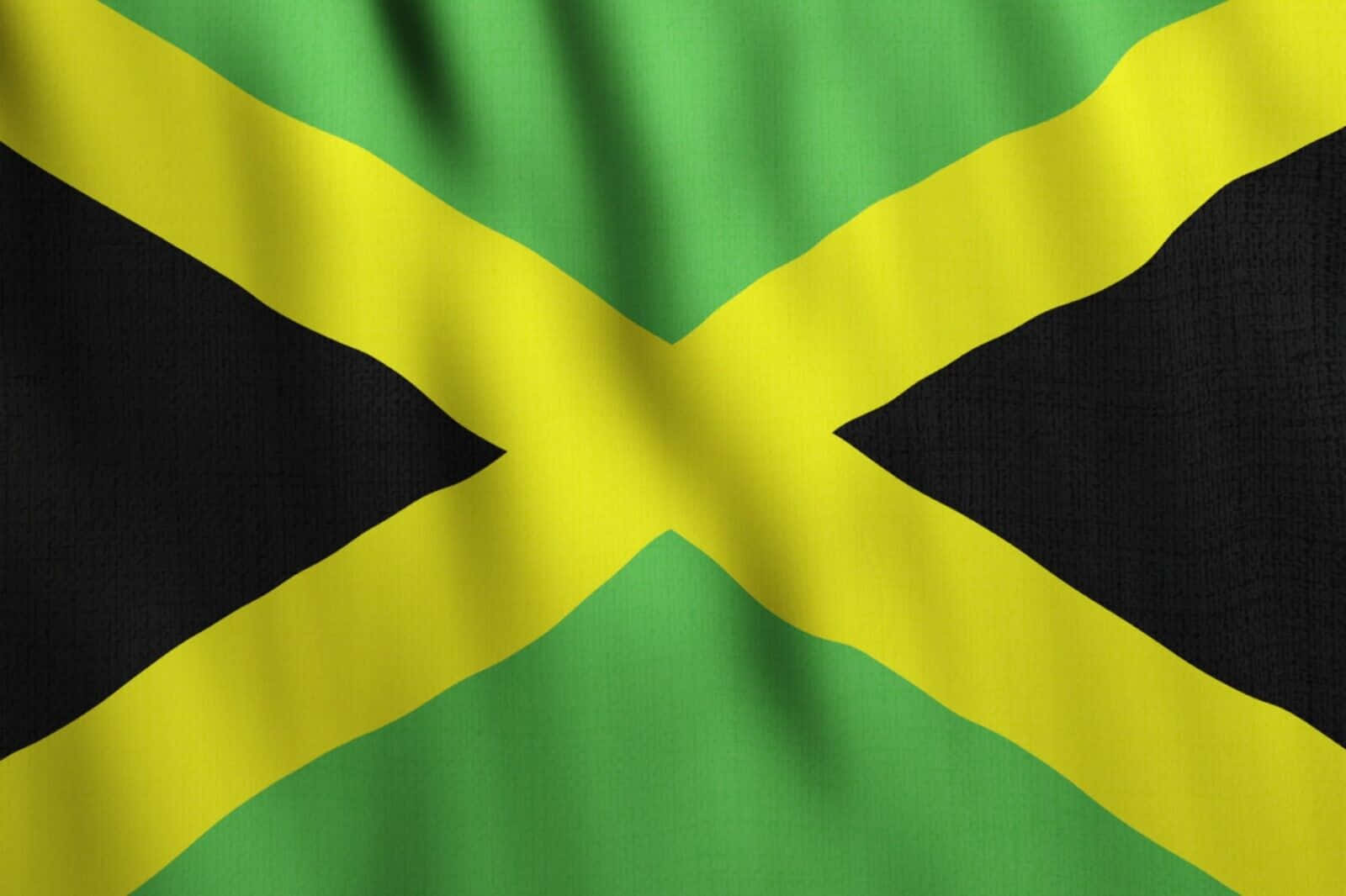 Jamaican Flag Green Yellow Black Cross Wallpaper