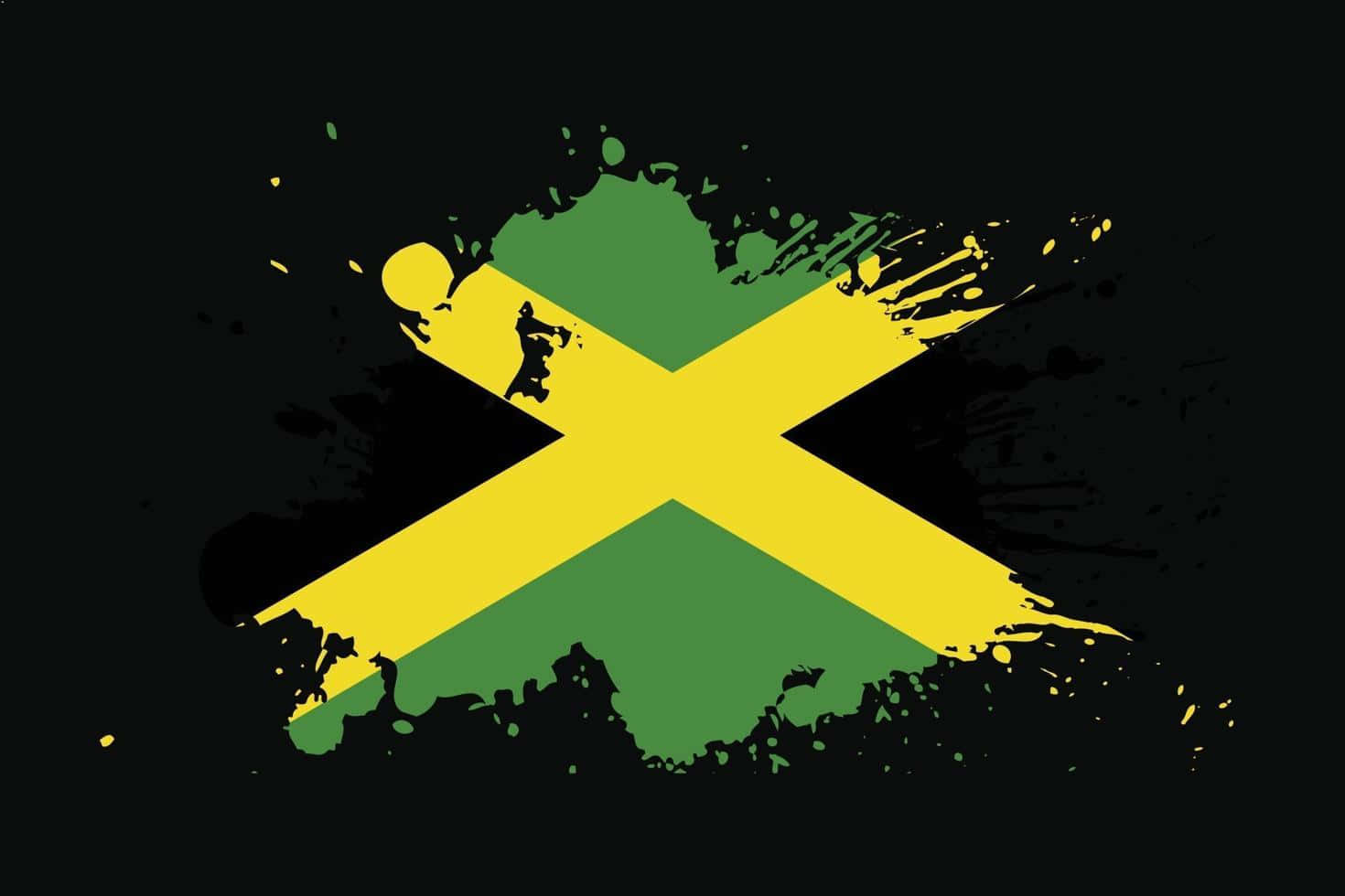 Jamaican Flag Grunge Style Wallpaper