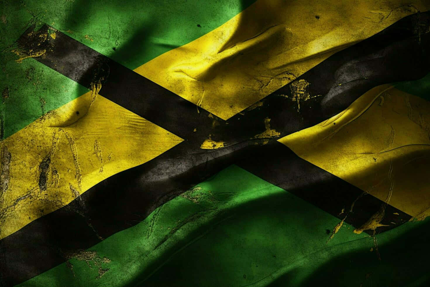 Jamaican Flag Grungy Texture Wallpaper