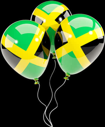 Jamaican Flag Themed Balloons PNG