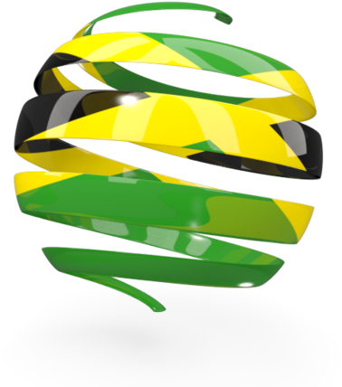 Jamaican Flag Themed Spiral Abstract PNG