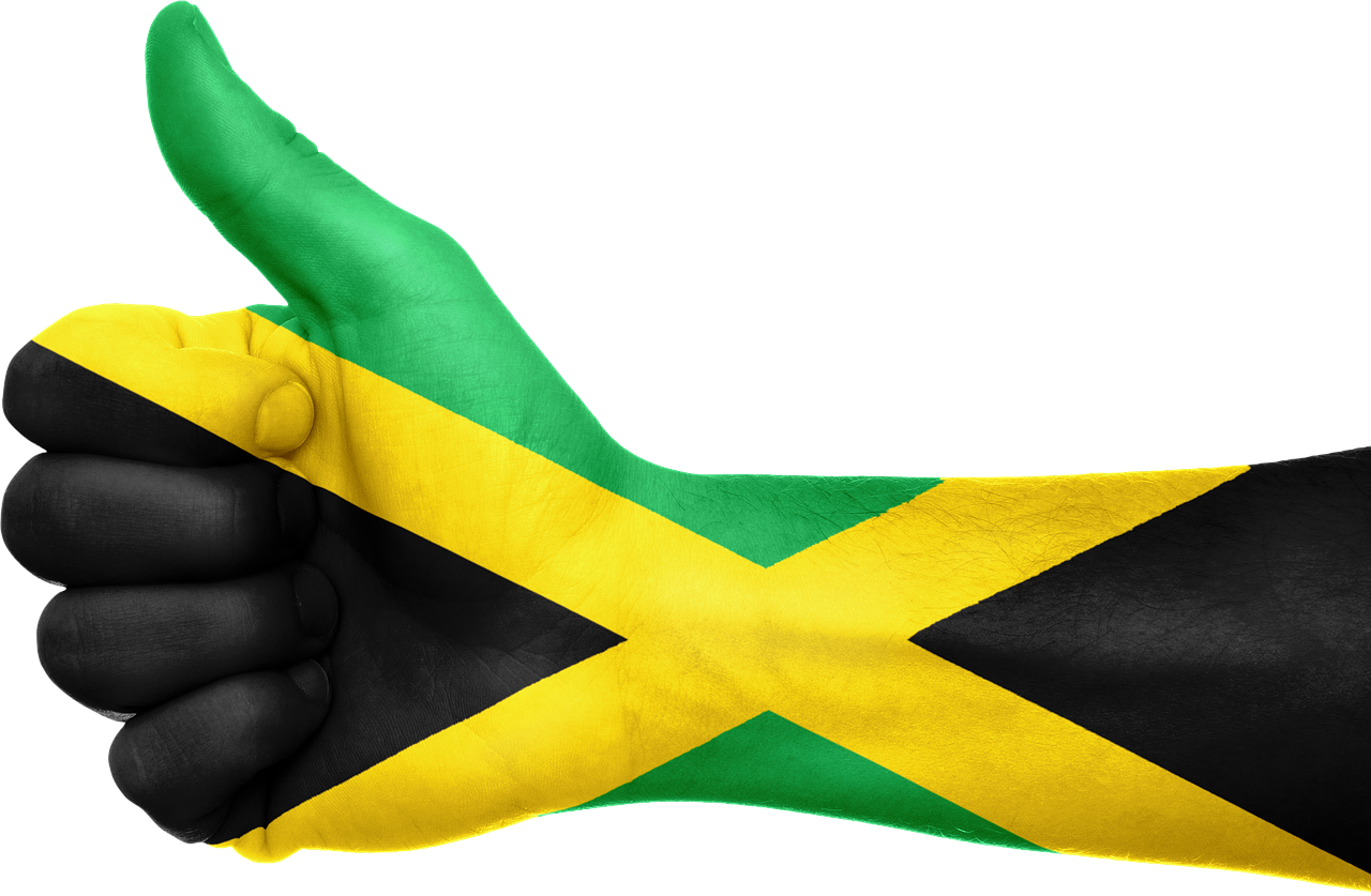 Jamaican Flag Thumbs Up Gesture PNG
